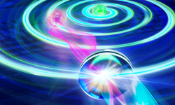 Illustration: IQOQI Innsbruck/Harald Ritsch The spiral wavefront of the elliptically polarized light hits the lens at a slight angle, leading to the impression that the source of the light is somewhat off its actual position. Illustration: IQOQI Innsbruck/Harald Ritsch