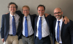 From left: Oriol Romero-Isart, Lukas Novotny, Markus Aspelmeyer and Romain Quidant 