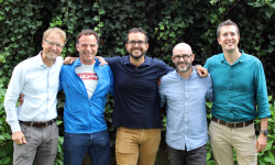 v.l.n.r.: Lukas Novotny, Markus Aspelmeyer, Carlos Gonzalez Ballestero, Romain Quidant und Oriol Romero-Isart.