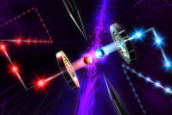 A fully functioning network node made with two single matter systems enabling entanglement creation with a photon at the standard frequency of the telecommunications network and entanglement swapping operations.